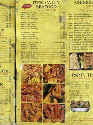 Menu with 2023 prices