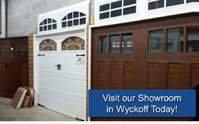 View our beautiful garage doors at our showroom in Wyckoff, NJ.