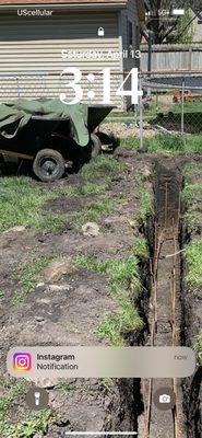 A trenching for a room addition in Davenport,