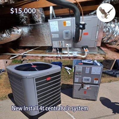 $15,000 New Install 4t central a/c system