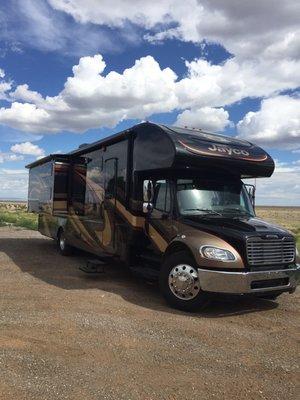 Our RV.  They did an amazing job and they had to do it in the back parking lot!