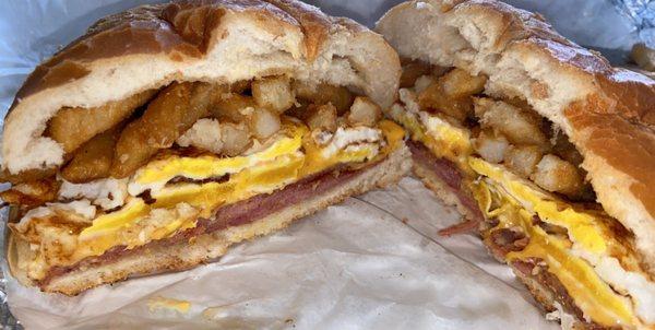 Pork roll egg and cheese with French fries