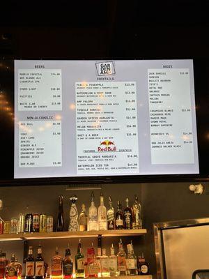 Drink menu