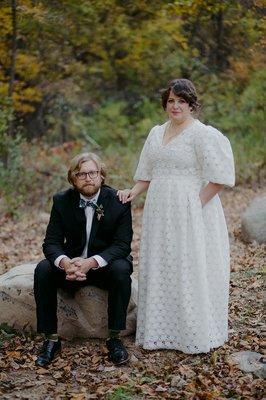 Custom Dress and Husband's bow tie