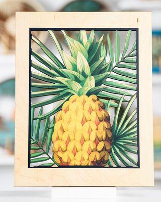 Pineapple Palms wood wall art. Locally made in Hawaii.