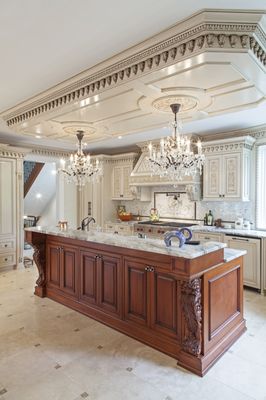 Classic kitchen with our trademark hand carvings.