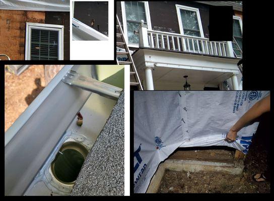 some photos of the gutter work and old 50+ yo fiberboard I would have like to replace along with insulation