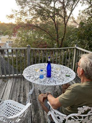 Roof top patio sunset and relaxation.