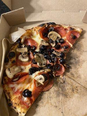 FergE with added black olives and mushrooms