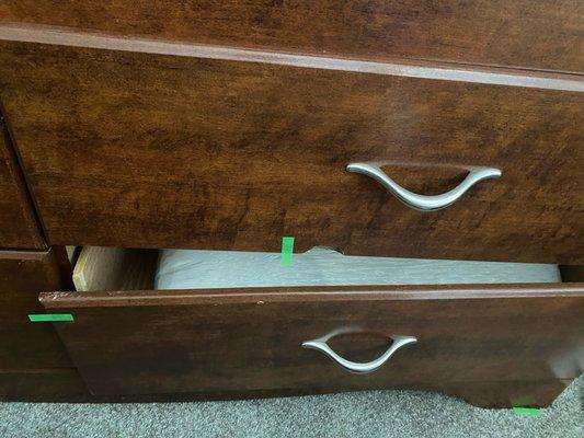 Coleman/Allied Van Lines Damaged Six Drawer Double Dresser