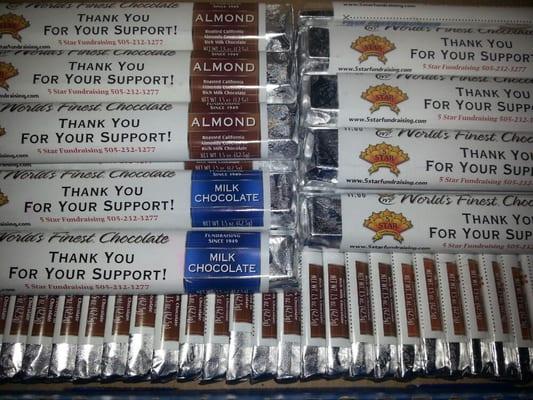 Please purchase a few chocolate bars to support the track team. They are only one buck a piece.