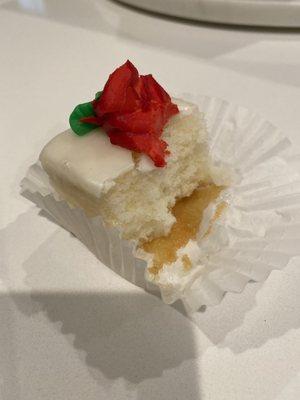 Inside of White Petit Four