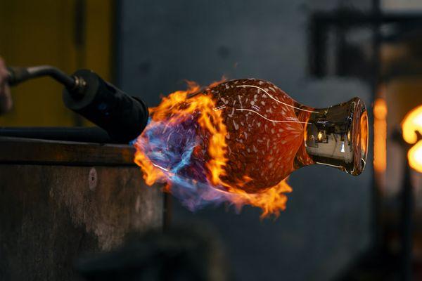 Custom glass fabrication  at KT Glassworks in Los Angeles, California. Work by Kazuki Takizawa