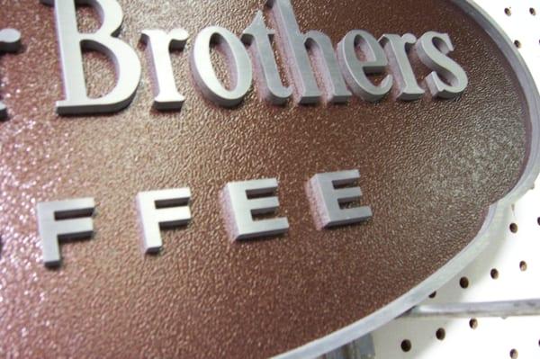 Not our normal line of business... This customer wanted a sign, so we fabricated it. Coffee anyone?