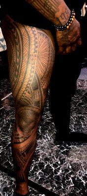 Polynesian Leg Sleeve Tattoo by Red Parlour Tattoo and Piercing Butler NJ