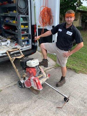 Saw Cutting Concrete for Sewer Repair