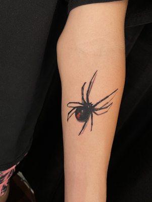 Realistic spider tattoo by Ash