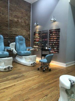 Pedicure Station and Nail Polishes