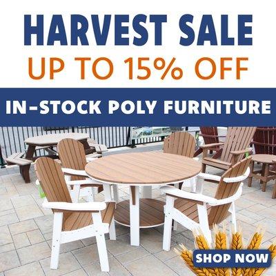 Harvest sale in-stock poly furniture.