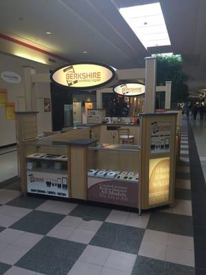 We are located at this kiosk (near the food court) inside of The Berkshire Mall!