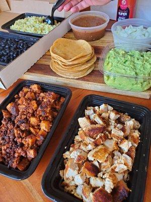 Meat and Vegan taco options for everyone.