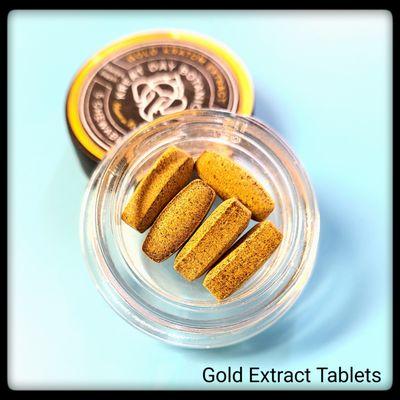 Chewable 45% MIT gold kratom extract tablets. Half is fast, whole one is slow.