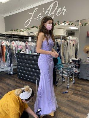 Hemmed prom dress