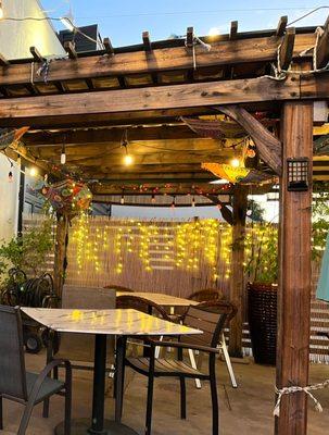 Beautiful patio lights with warmth and friendliness.