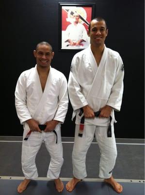 Ryron Gracie and Javier Vazquez after a Jiu Jitsu Seminar at Gracie Jiu Jitsu Rancho.