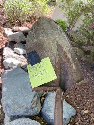 Stuck a shovel in the walkway with a note...