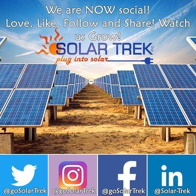 #GoSolarTrek is now Social on all Social Media Platforms! Like, Love, Follow, Click and Share! #solar #solarenergy #solarbrands #poolheating