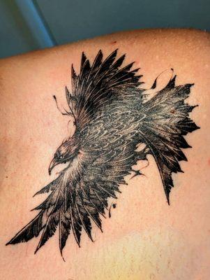 @amberstone.ink Gary Zhong dark style raven 2 months healed.