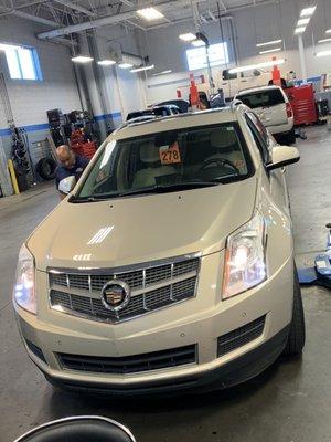 My car in the service center garage