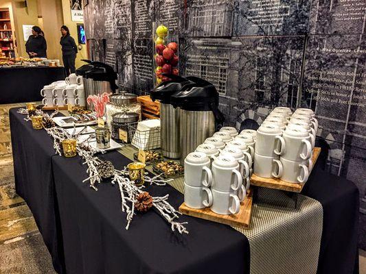 Seasonal hot chocolate bar.  Perfect addition to your holiday catering order!