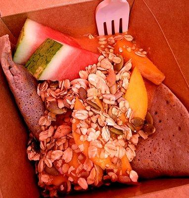 Peach crepes