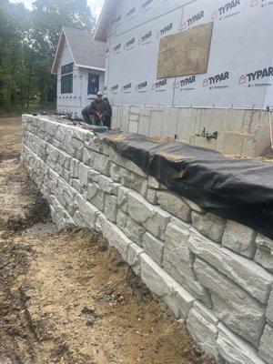 Retaining wall construction