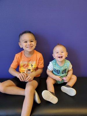 Happy boys with great haircuts!