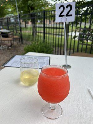 Wine slushie on the patio