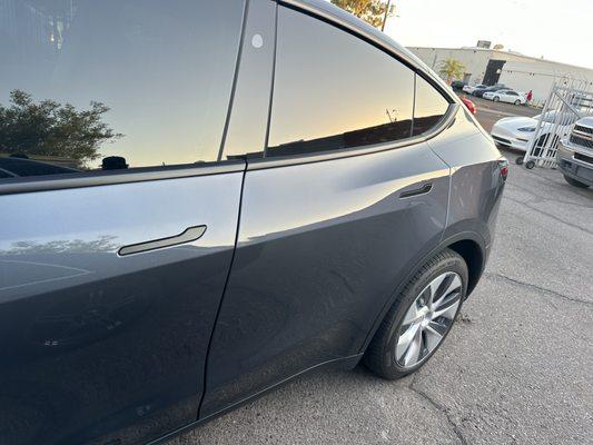 After door "crunch" 2024 Tesla Model Y Tesla Model 3 auto body Revive! #teslaairconditionrepair #teslasuspension #teslaservice