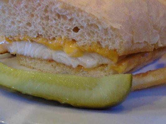 Walleye hoagie, close-up.