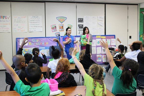 Question and answer session with the 2nd grade class! We were all so proud that they knew so much about oral hygiene!