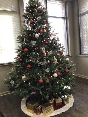 Christmas tree in waiting room