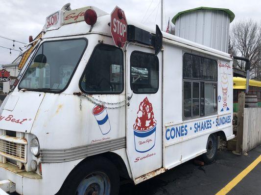 A Mr softy ice cream truck you can eat in