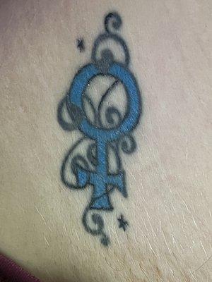 This tattoo was originally a decade old outline that I wanted colored in. They said would "Re outline the black so it matches".