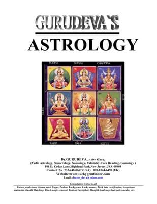 Gurudeva`s astrology, USA