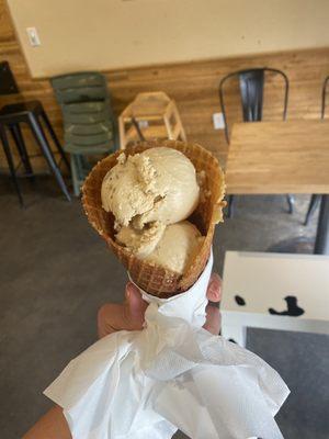 Butter pecan waffle cone