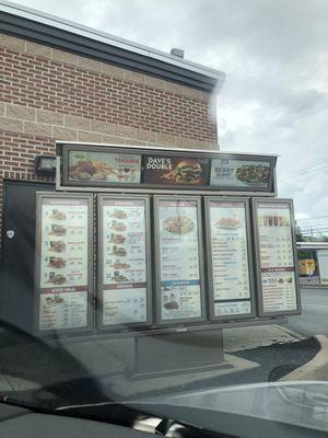 The menu through a blurry windshield