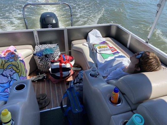 Exhausted kids on the way back to AB WaterSports .