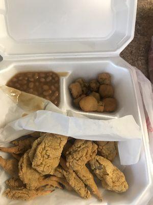 Fried oysters & crab claws