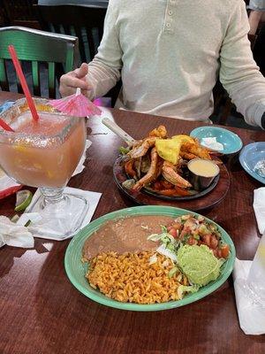 Chef's special fajitas and sangria margarita